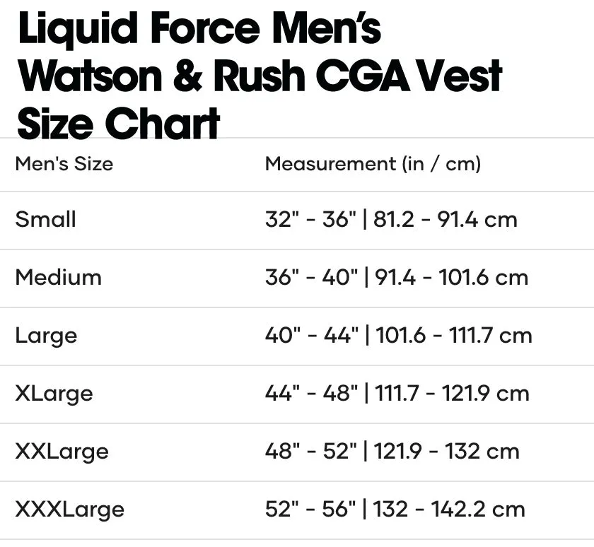 Liquid Force 2025 Rush CGA Vest- Black/Red