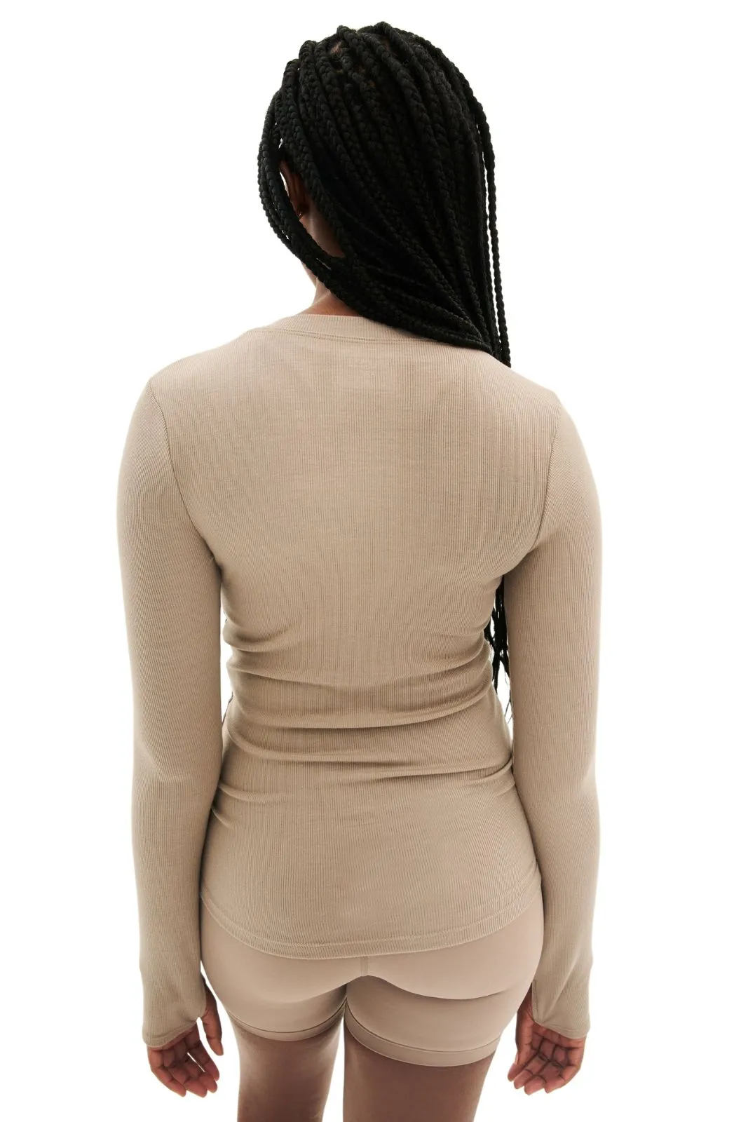 Louise Rib Long Sleeve, Latte