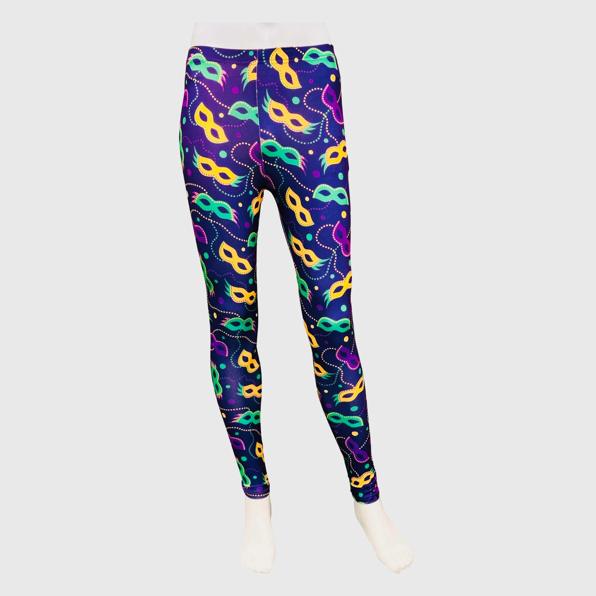 Mardi Gras Mask Purple Leggings