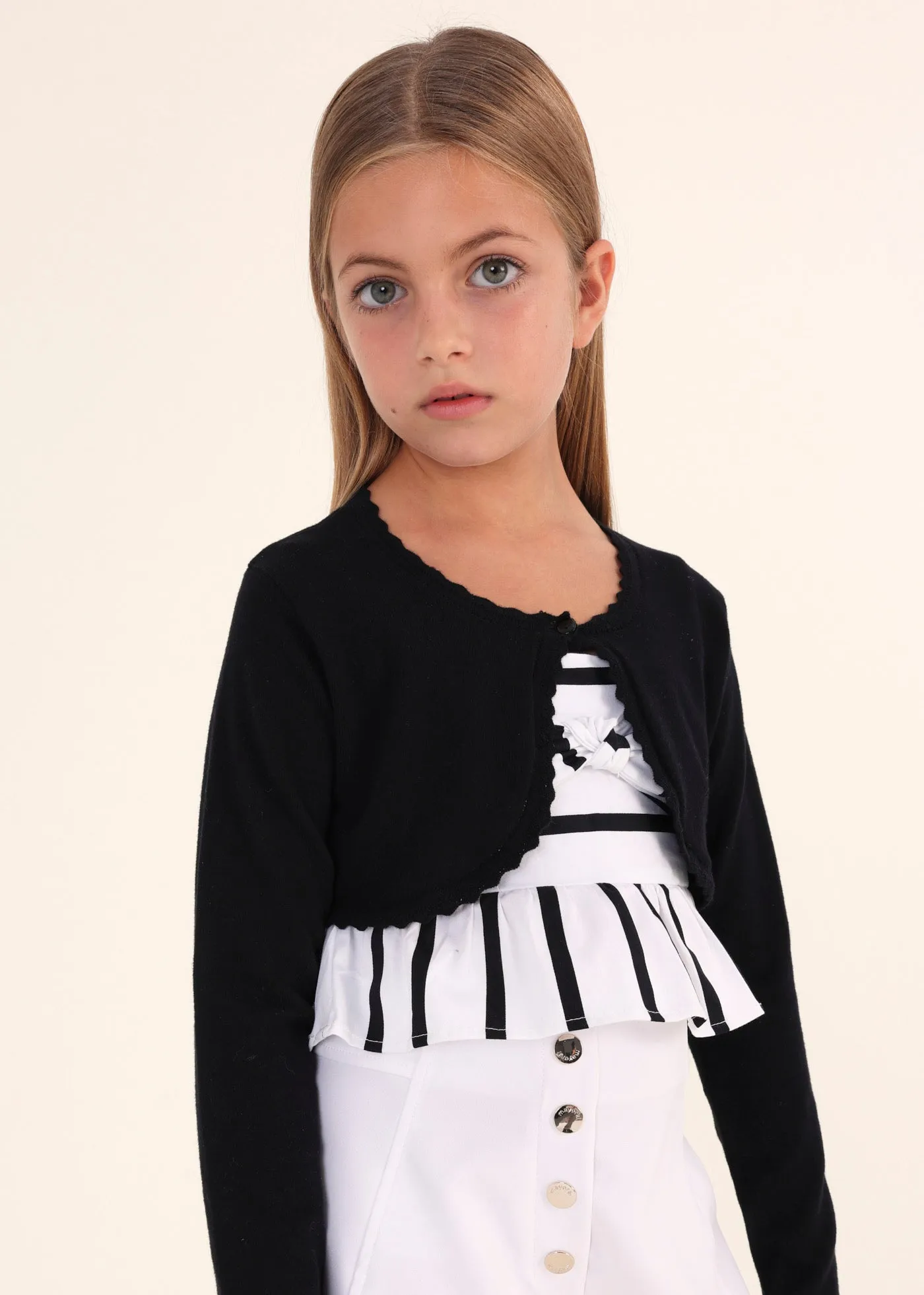 Mayoral Junior Basic Knit Bolero Cardigan _Black 332-91