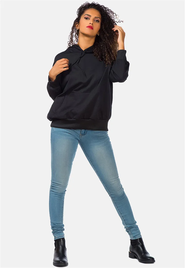 Melange Pullover Drawstring Hoodie