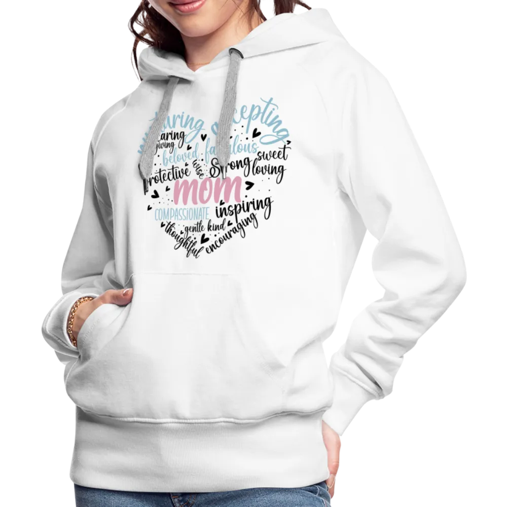 Mom Word Art Heart Women’s Premium Hoodie