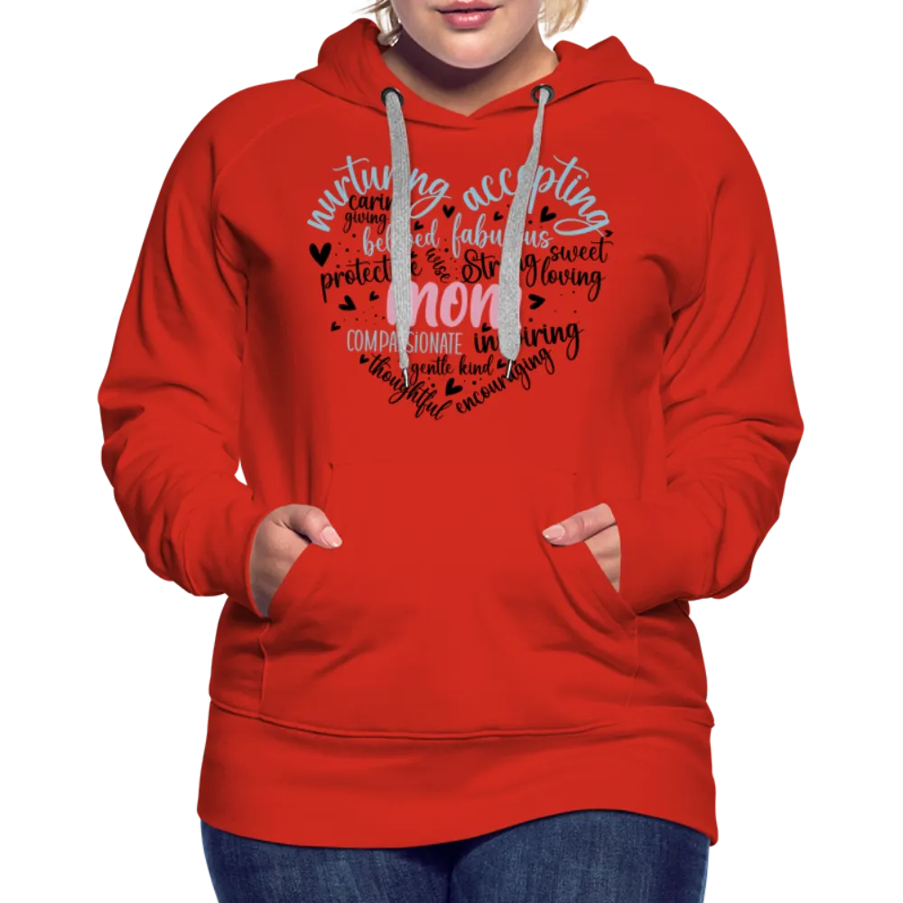 Mom Word Art Heart Women’s Premium Hoodie