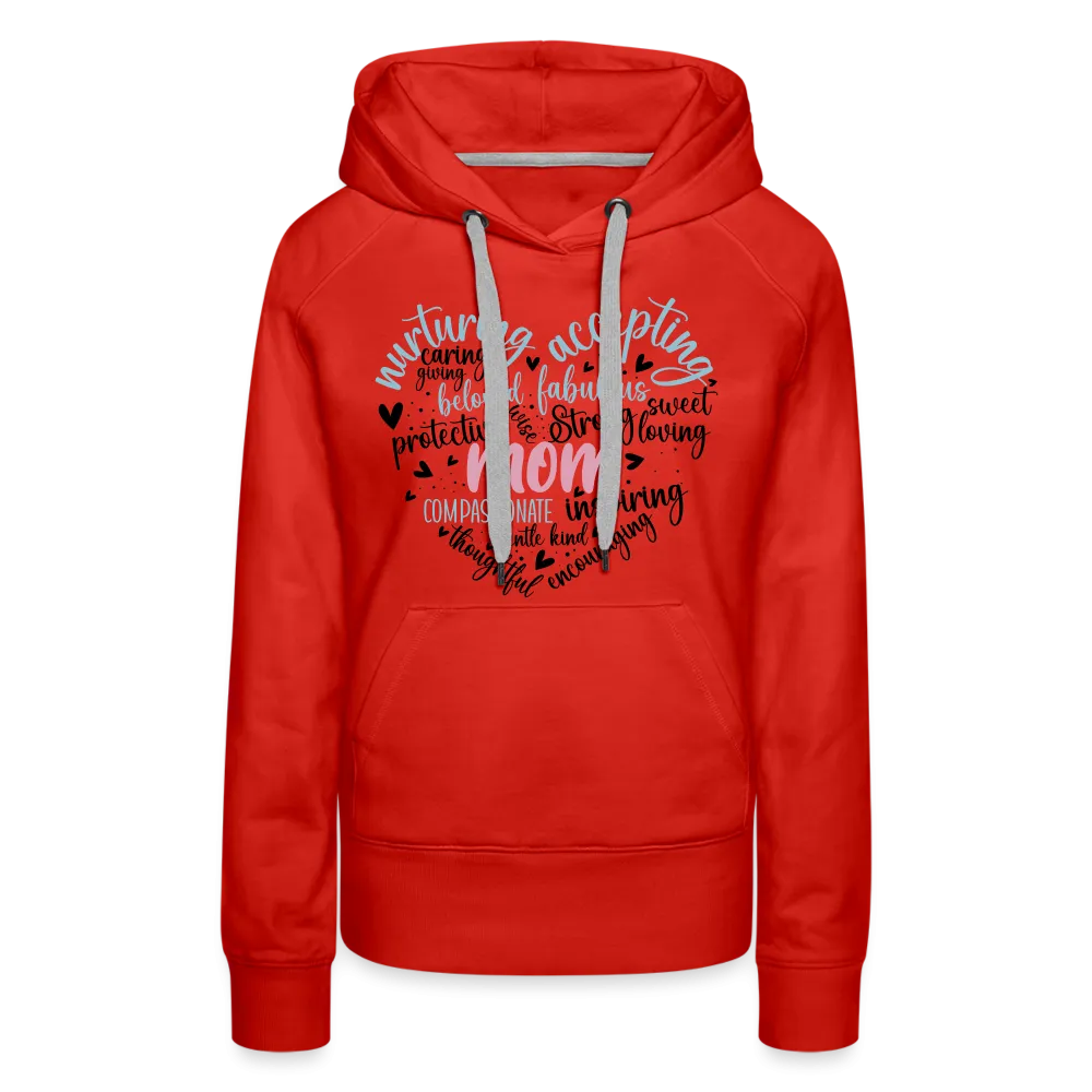 Mom Word Art Heart Women’s Premium Hoodie