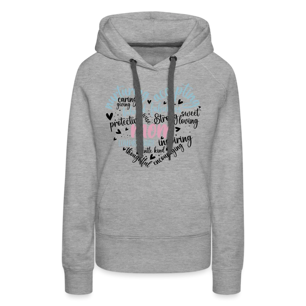 Mom Word Art Heart Women’s Premium Hoodie