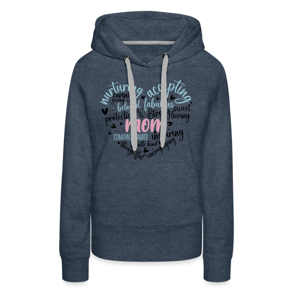 Mom Word Art Heart Women’s Premium Hoodie