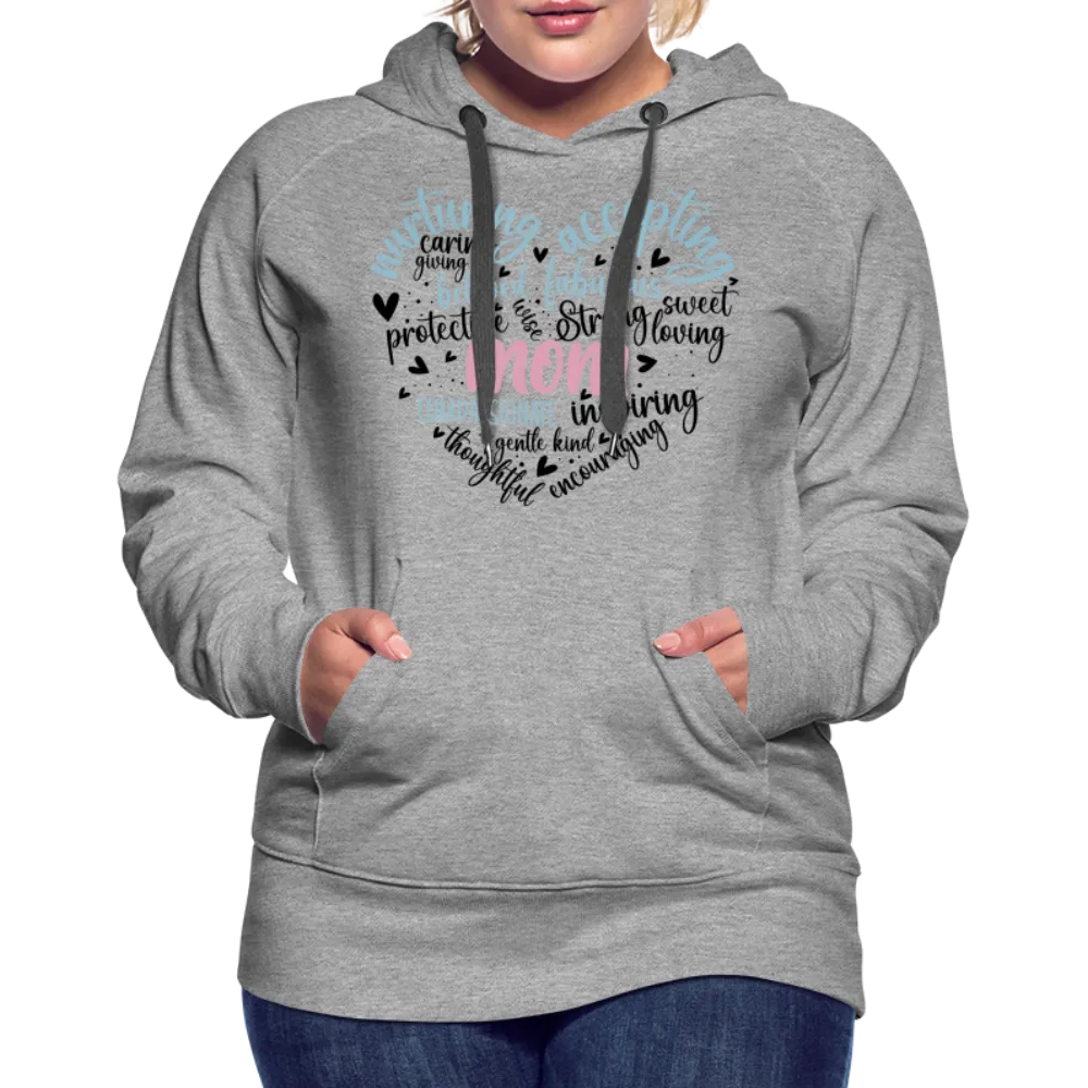 Mom Word Art Heart Women’s Premium Hoodie