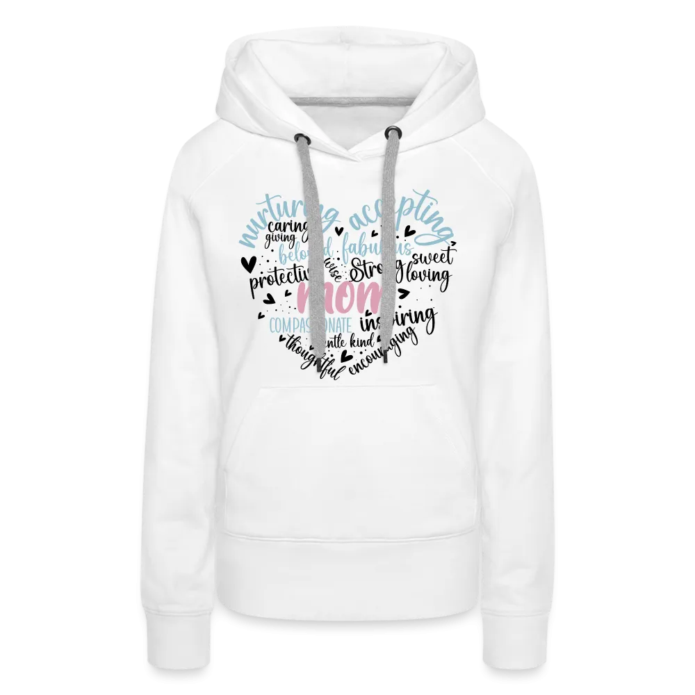 Mom Word Art Heart Women’s Premium Hoodie