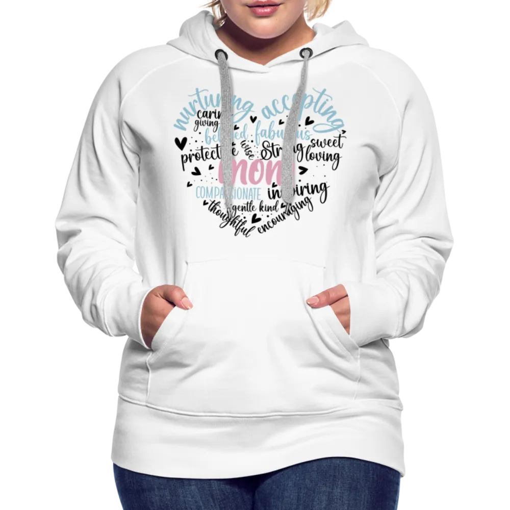 Mom Word Art Heart Women’s Premium Hoodie