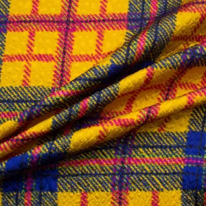 Mustard/ Royal Blue Tartan Cloqué