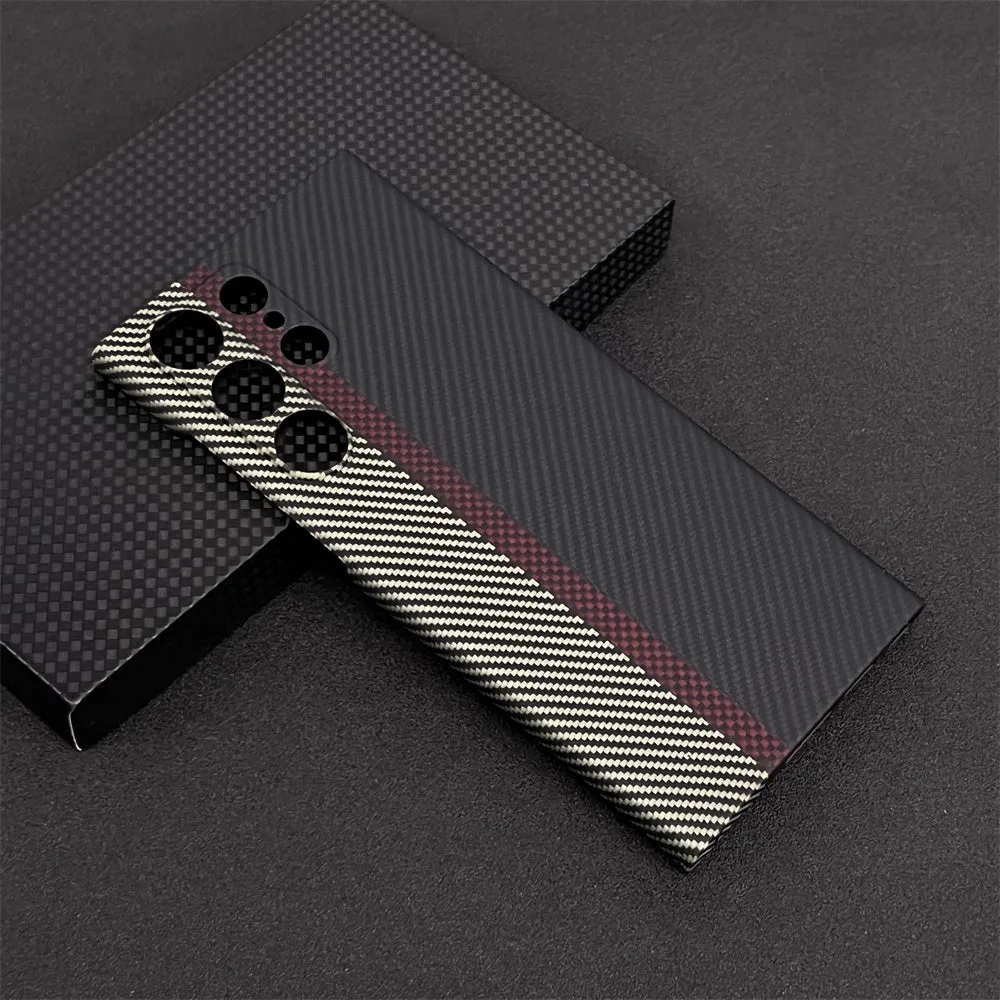 Oatsbasf Luxury Pure Aramid Fiber Case for Samsung Galaxy S23 Series Smartphones