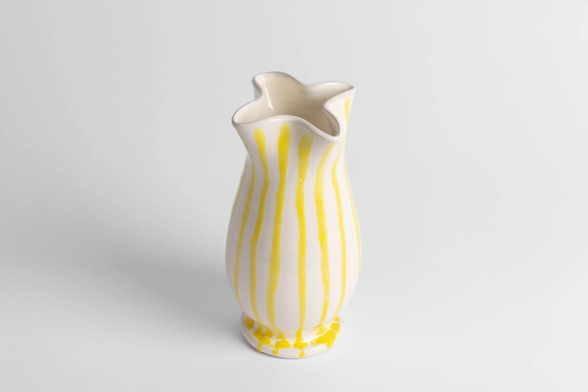 Pinch Vase Yellow Stripe