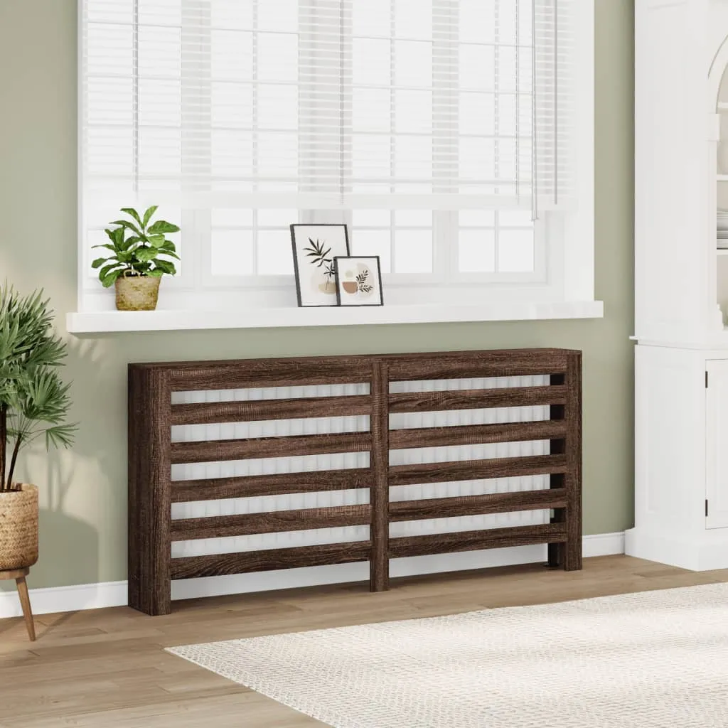 Radiator Cover Brown Oak 175x20x82 cm Engineered Wood