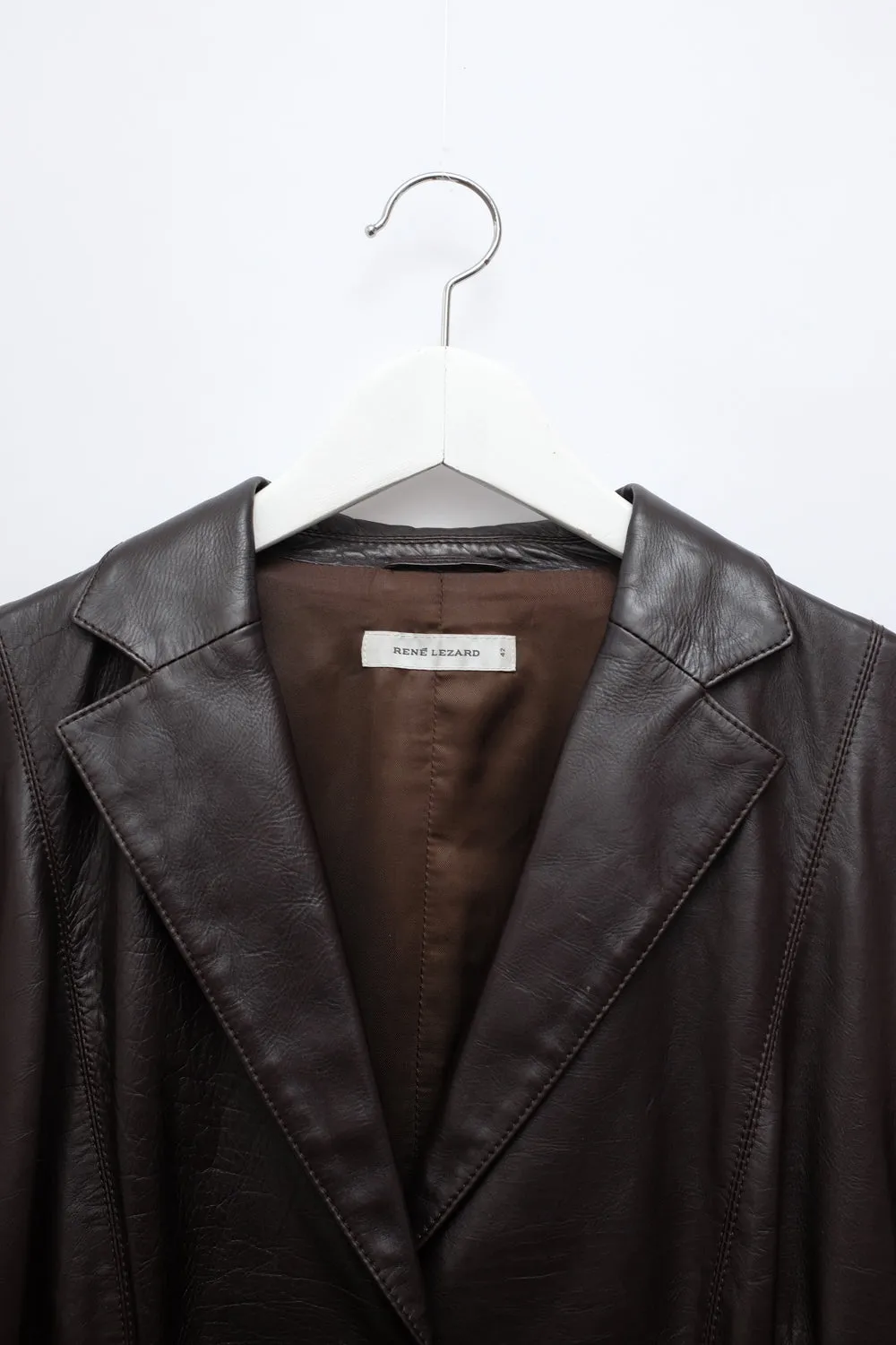 RENÉ LEZARD BROWN LEATHER BLAZER