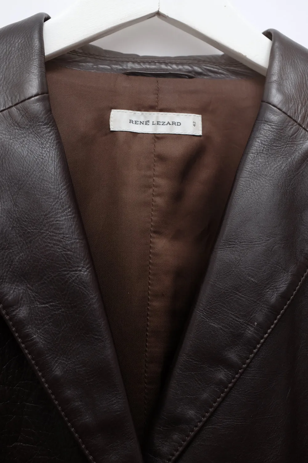 RENÉ LEZARD BROWN LEATHER BLAZER