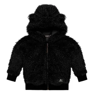 Rock Your Kid Black Sherpa Bear Hoodie