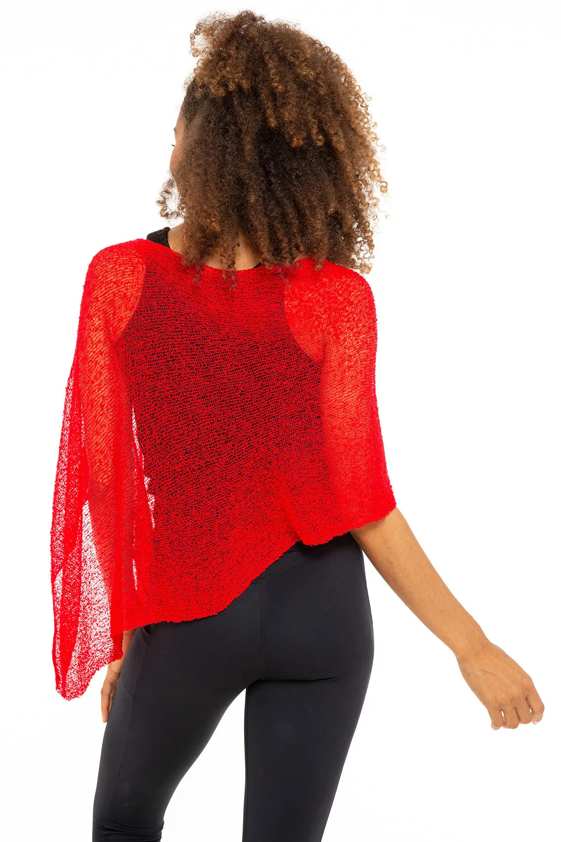 Sheer Poncho Bolero Pullover Shrug