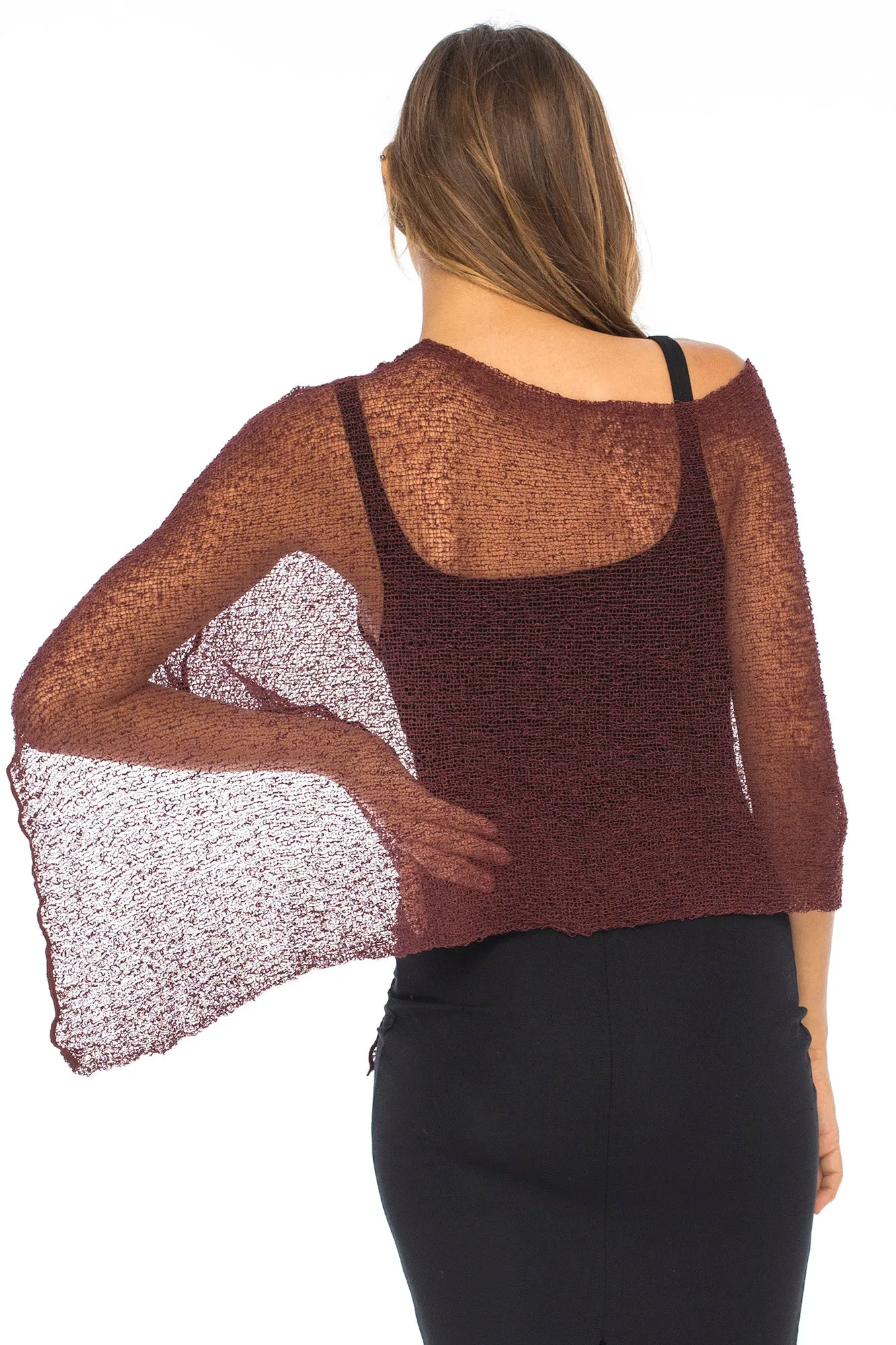 Sheer Poncho Bolero Pullover Shrug