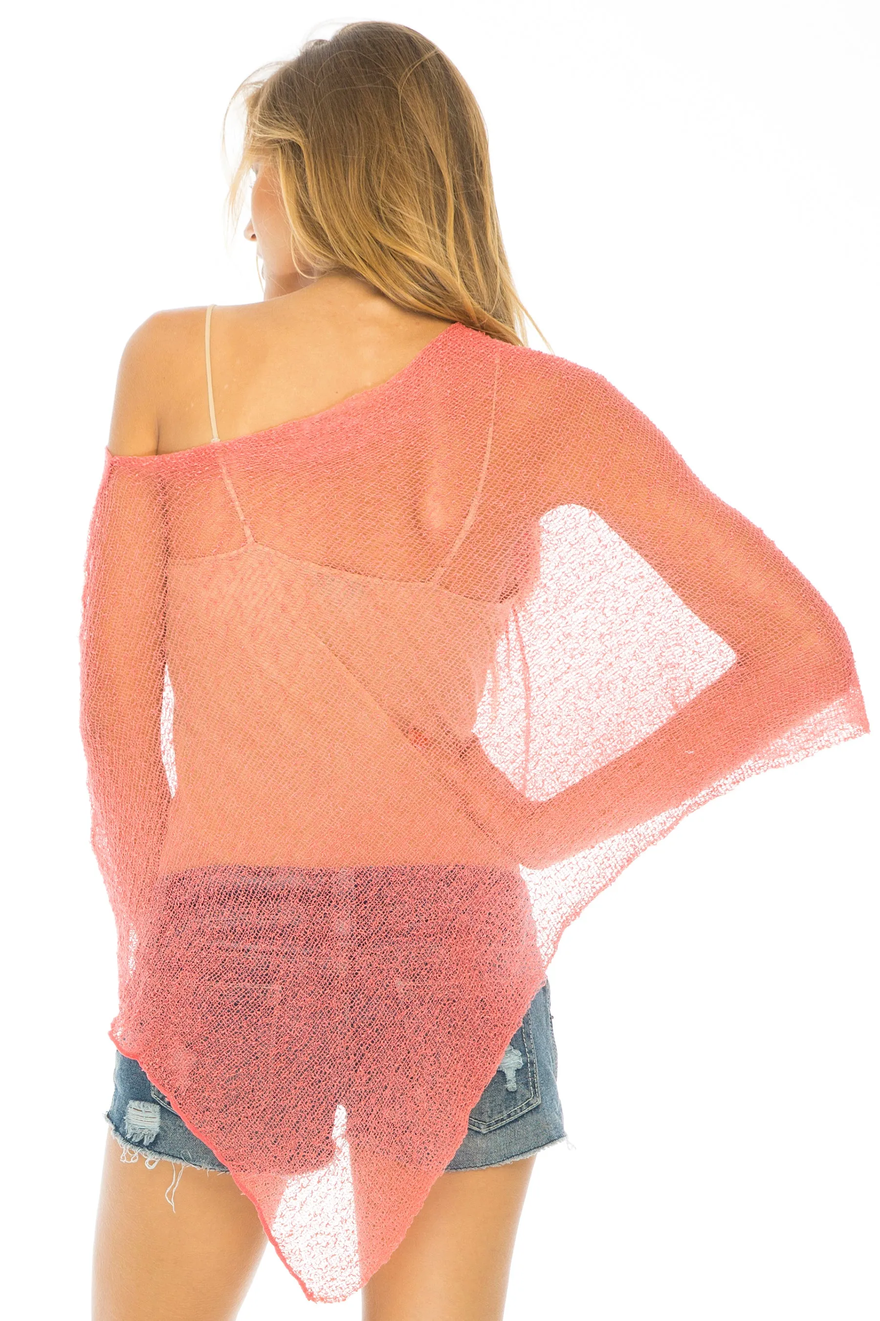 Sheer Poncho Bolero Pullover Shrug