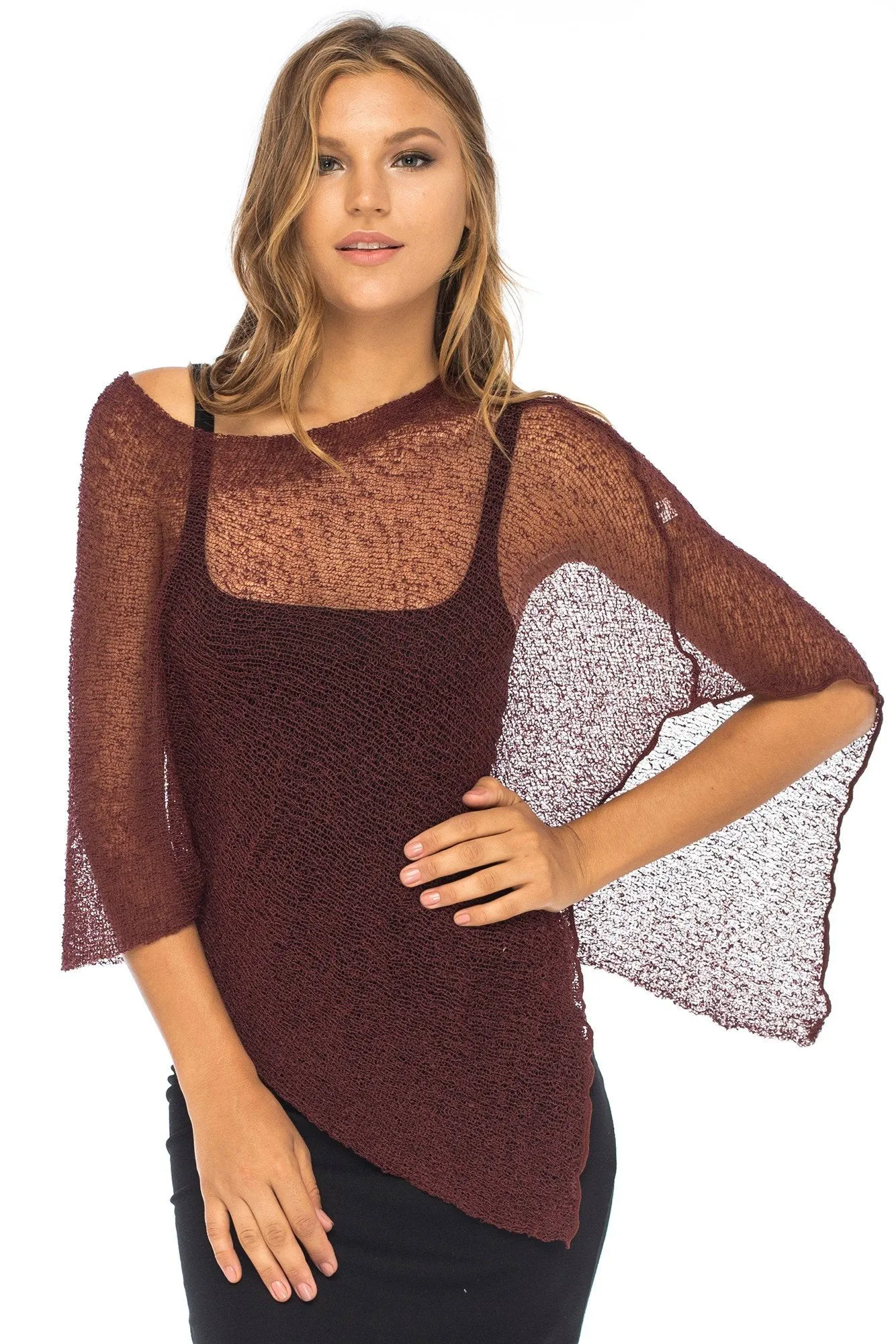 Sheer Poncho Bolero Pullover Shrug