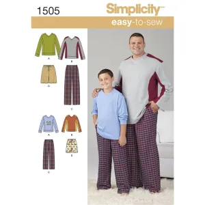 Simplicity Pattern 1505 Husky Boys' & Big & Tall Men's Tops and Trousers