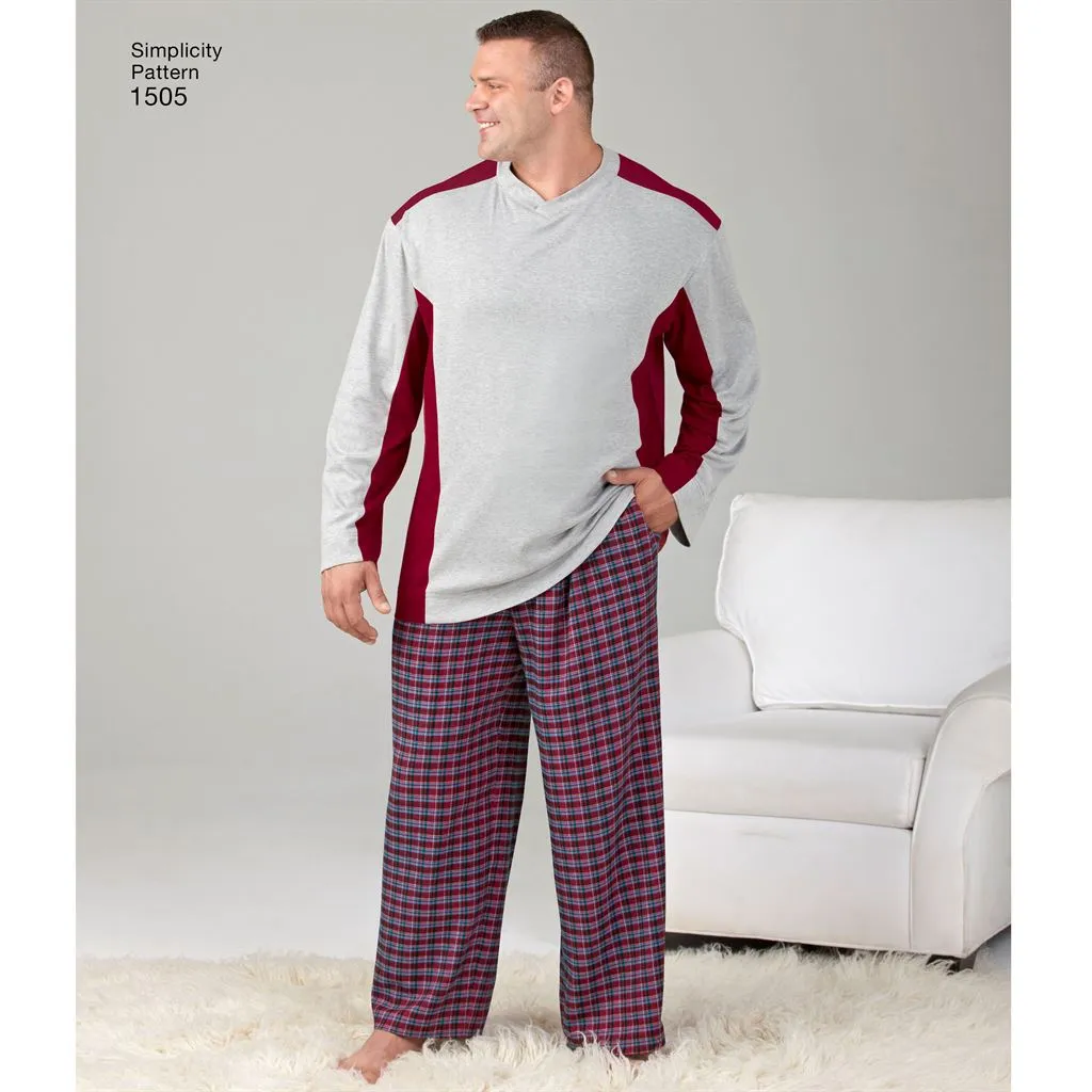 Simplicity Pattern 1505 Husky Boys' & Big & Tall Men's Tops and Trousers