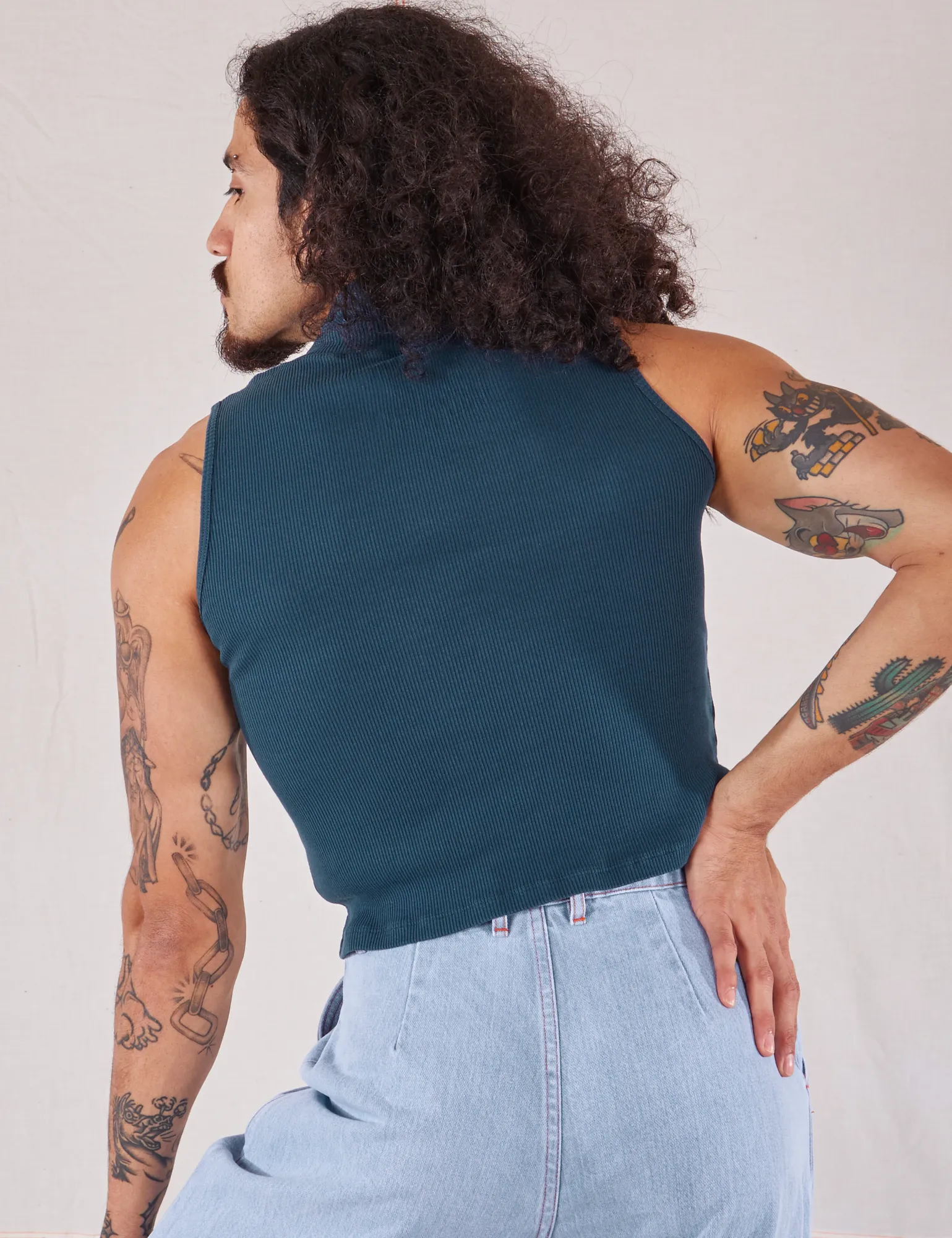 Sleeveless Essential Turtleneck - Lagoon