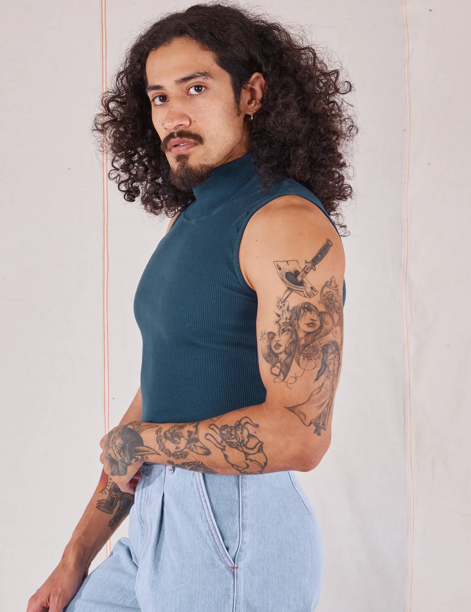 Sleeveless Essential Turtleneck - Lagoon