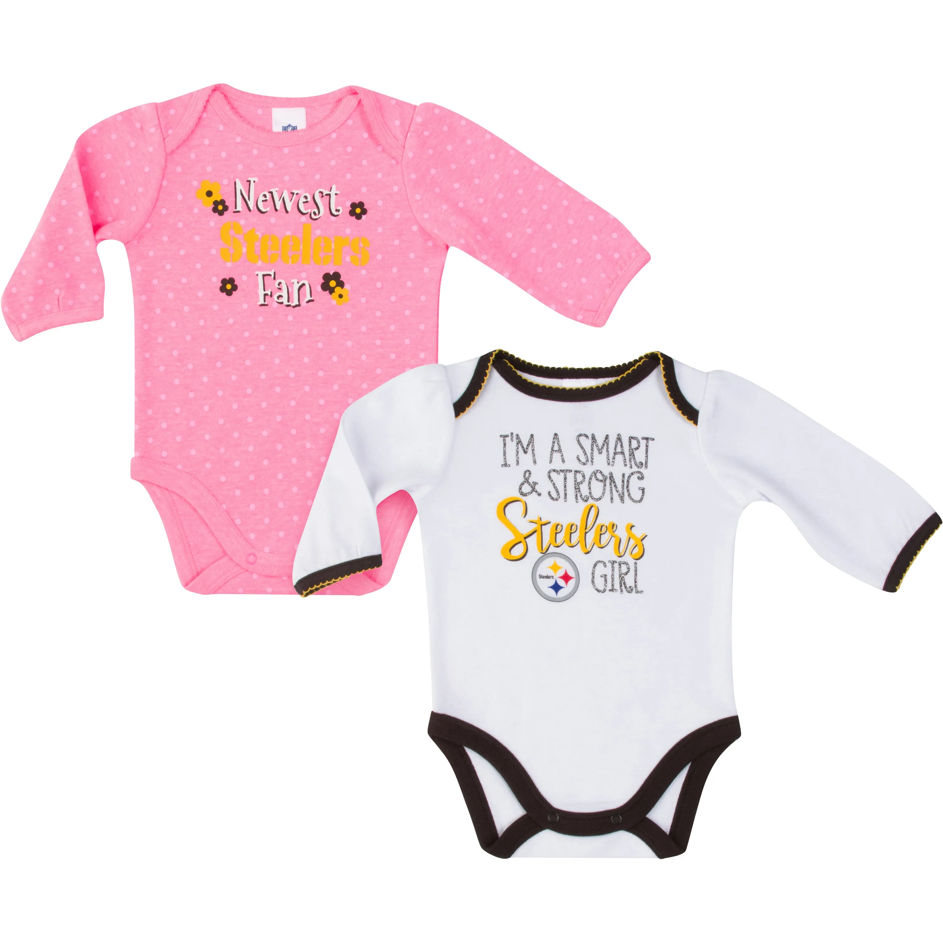 Steelers Newest Fan Girls 2 Pack Long Sleeved Onesies