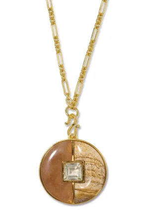 Strawberry Jasper Porto Medallion Necklace