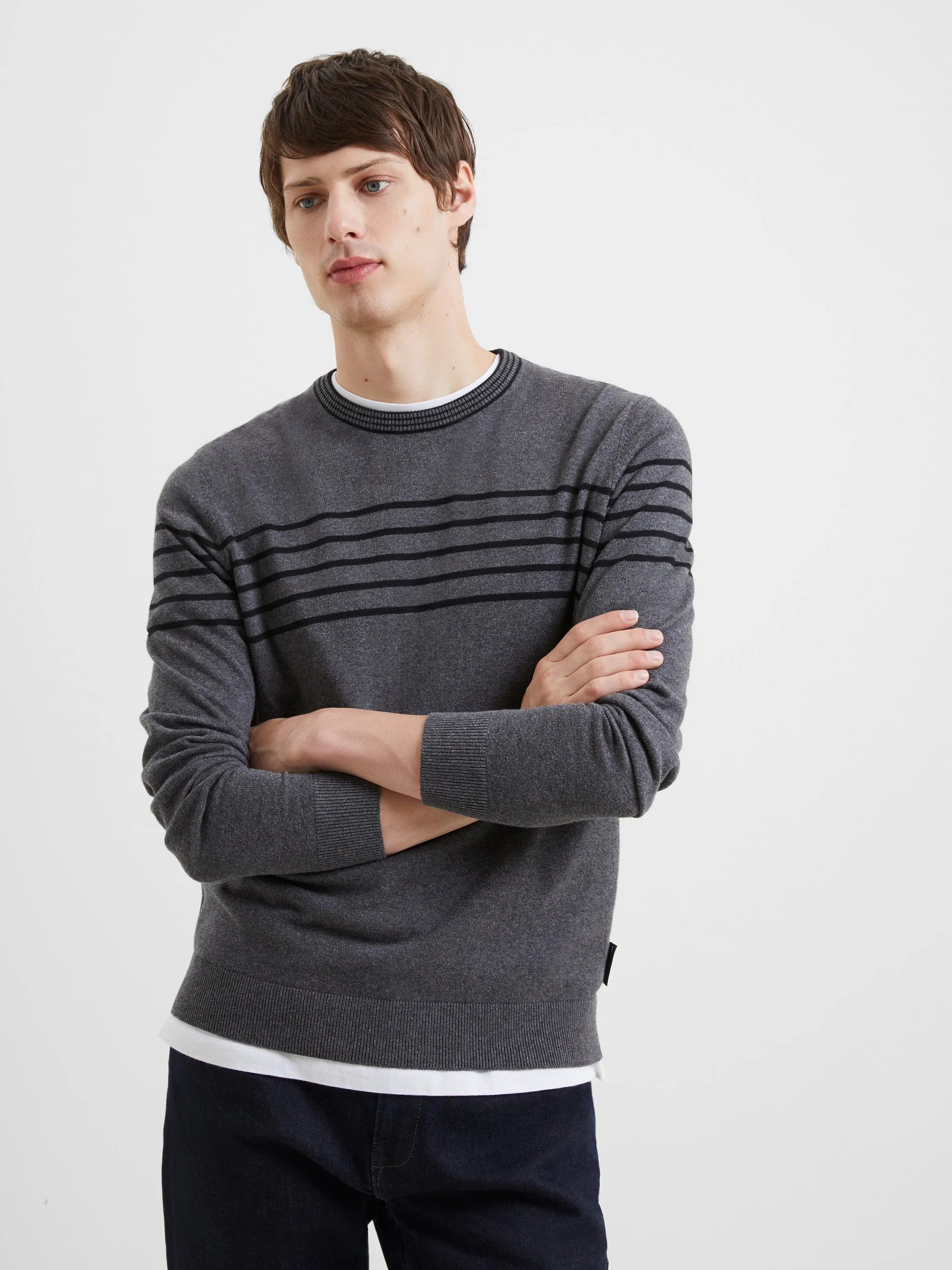 Stripe Crew Neck Sweatshirt