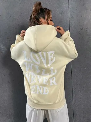 SXV 'LOVE WILL NEVER END’ Printed Cool Aesthetic Sweatshirt Hoodie