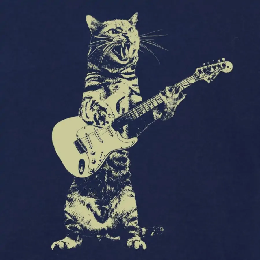 T-shirt, Kids cat playing guitar