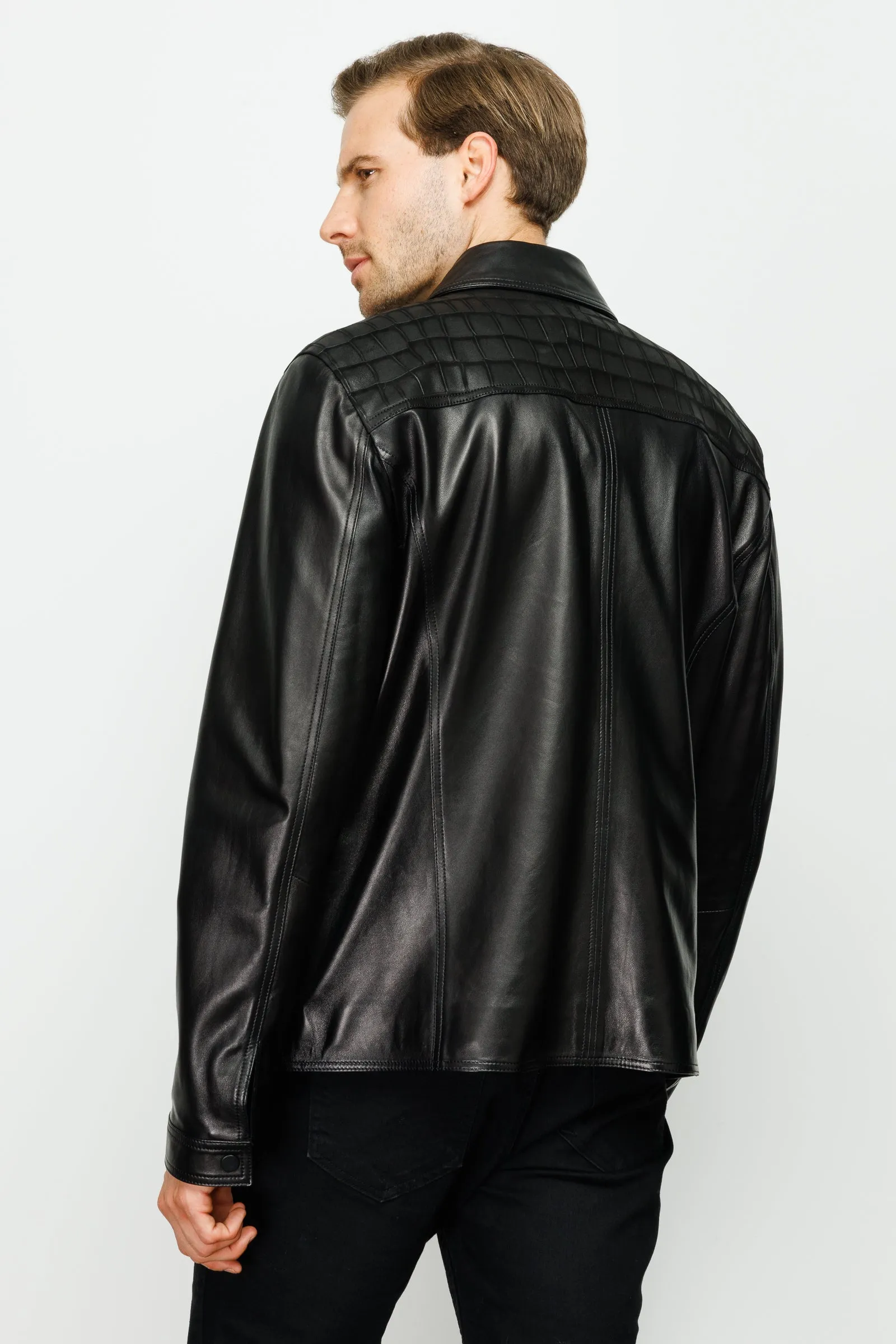 The Emerson Black Leather Men Jacket