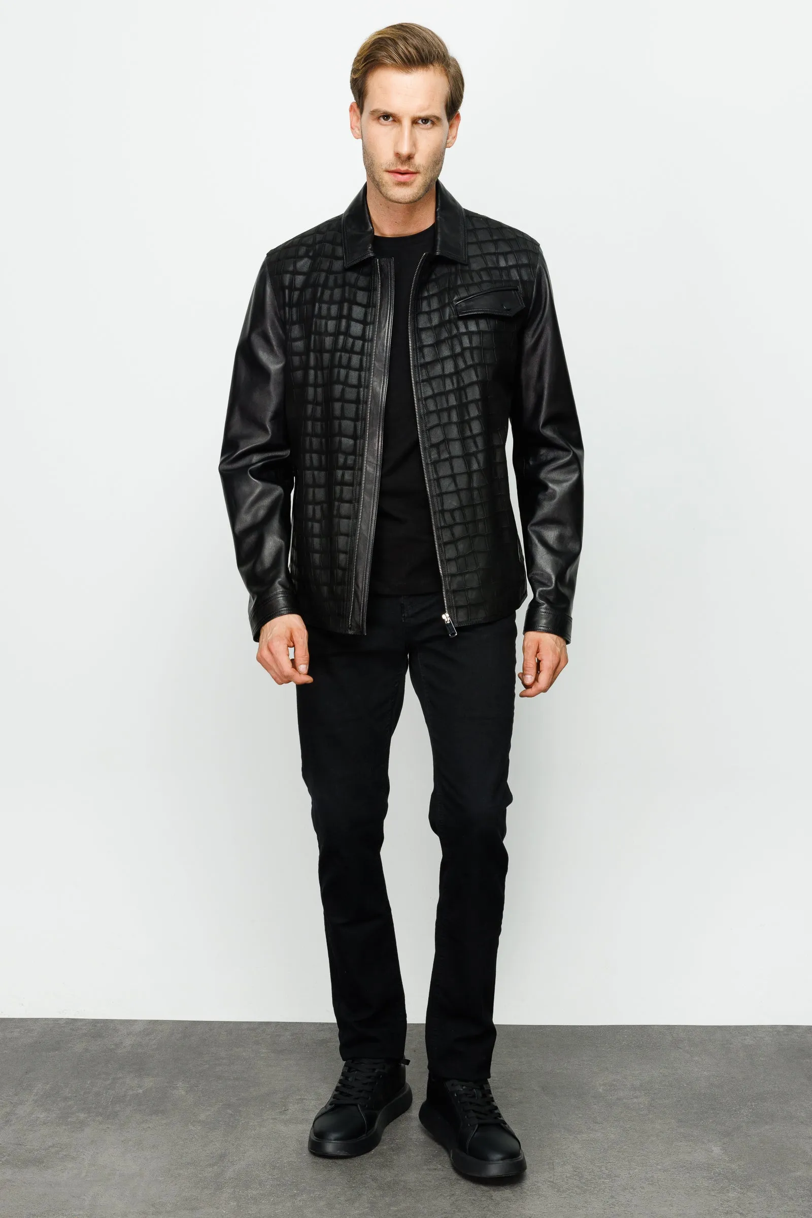 The Emerson Black Leather Men Jacket