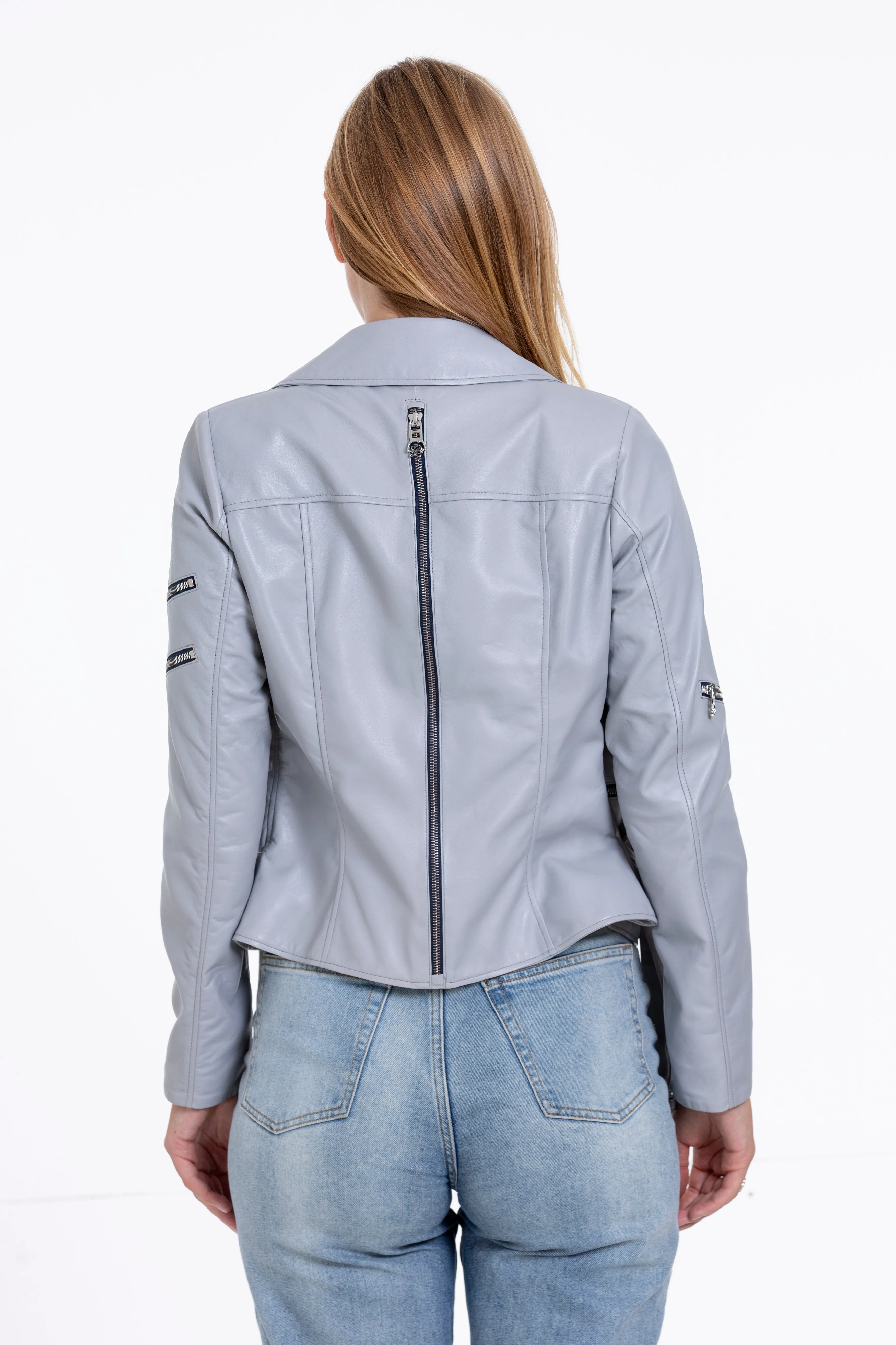 The Rodos Leather Gray Jacket