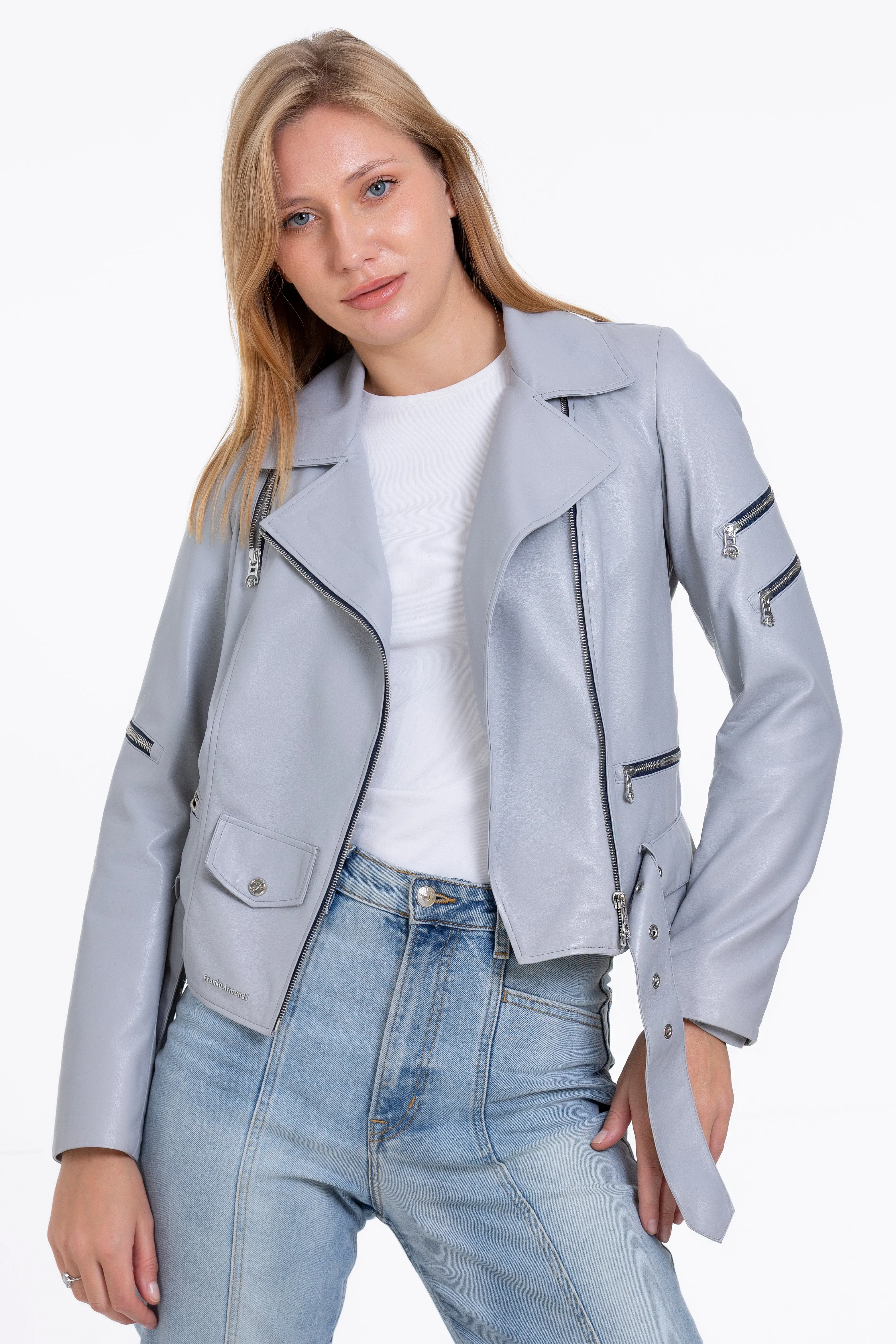 The Rodos Leather Gray Jacket