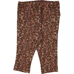 Trousers Bille - maroon flowers