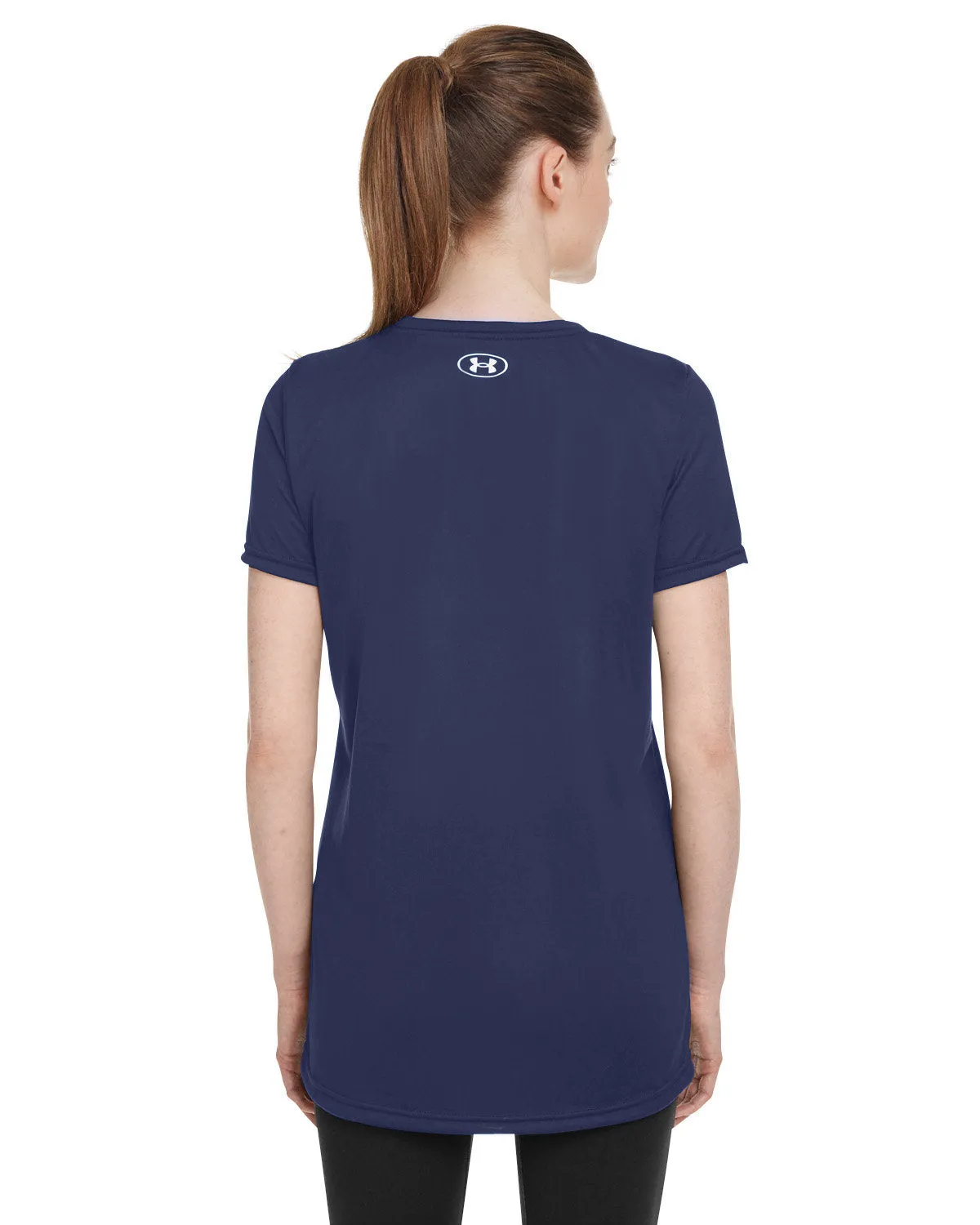 Under Armour Ladies Tech Branded T-Shirts, Navy