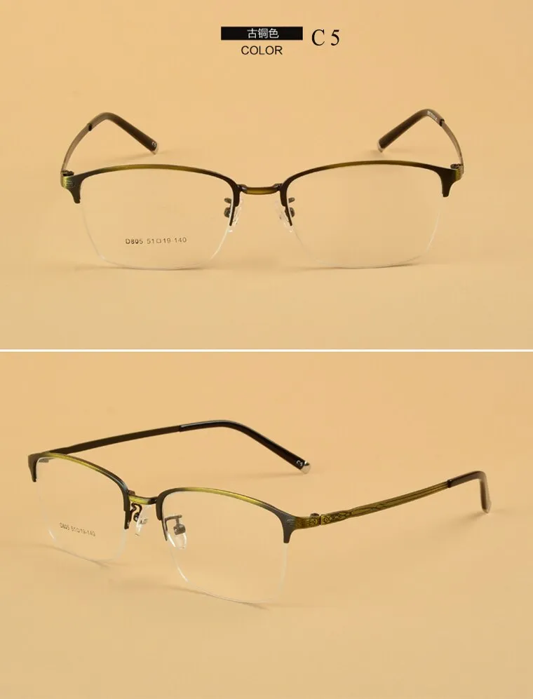 Unisex Semi Rim Alloy Frame Eyeglasses D805