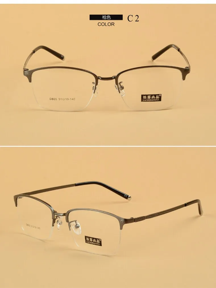 Unisex Semi Rim Alloy Frame Eyeglasses D805