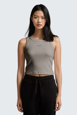 W MoonRib Cropped Tank - Stone