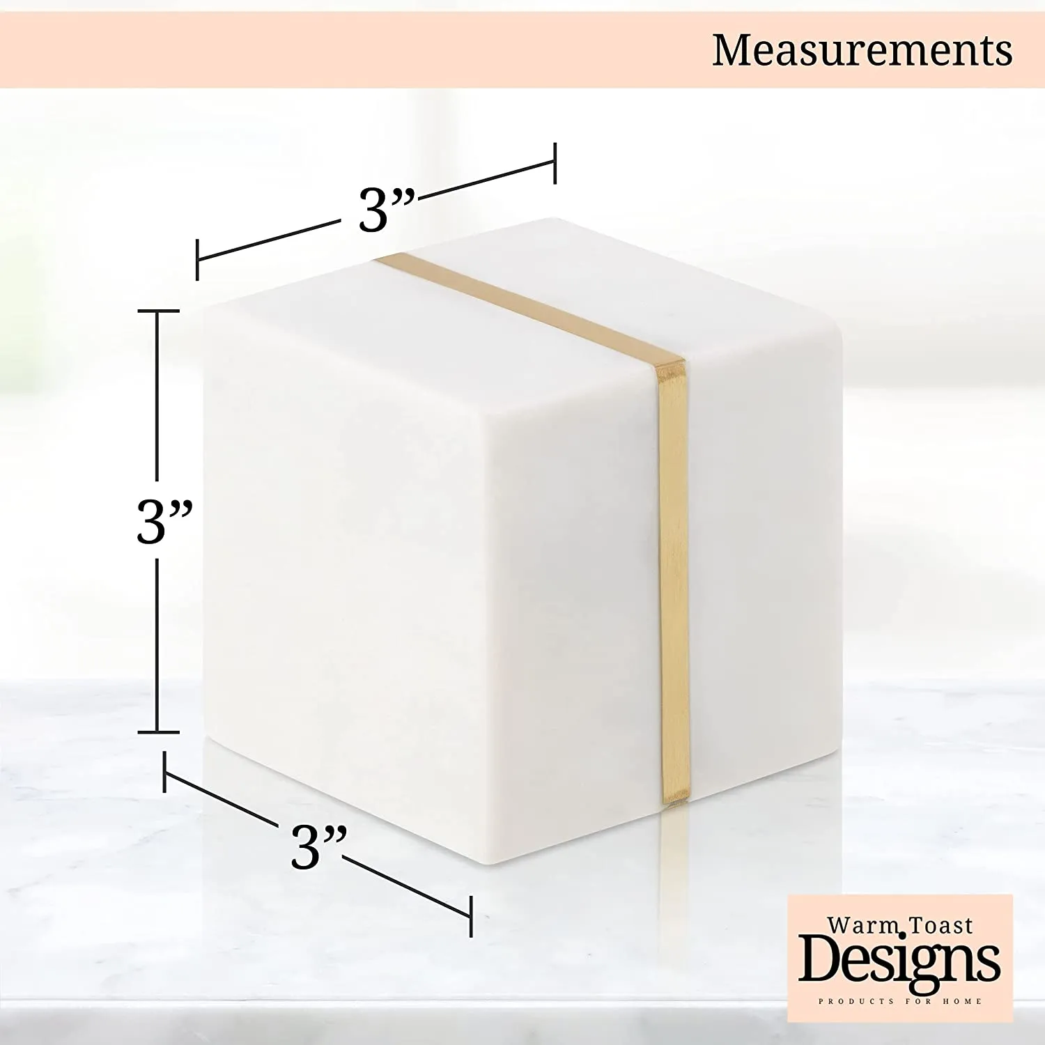 Warm Toast Designs - Marble and Brass Paperweight or Marble Bookends