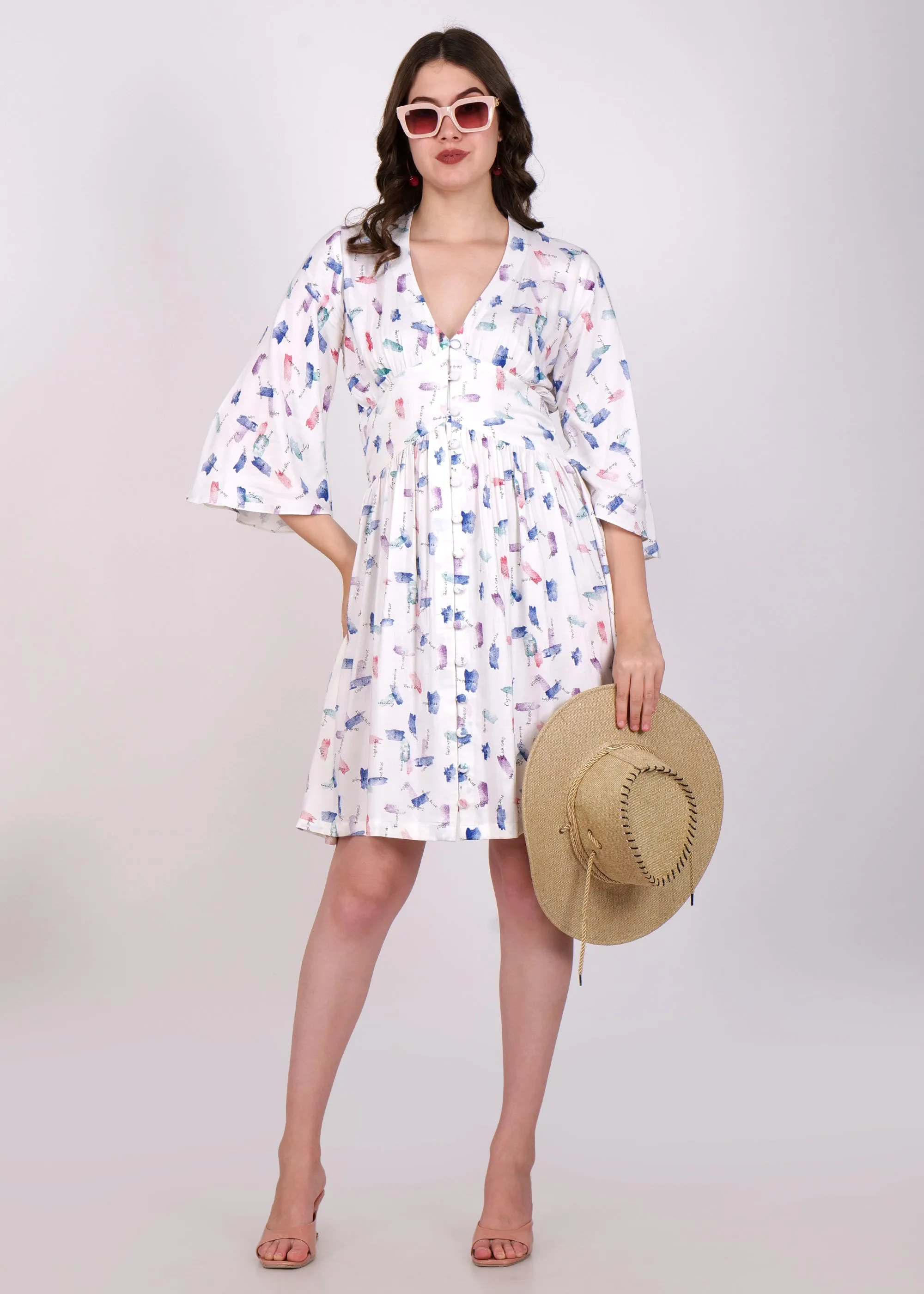 Whispering Clouds Wrap Dress