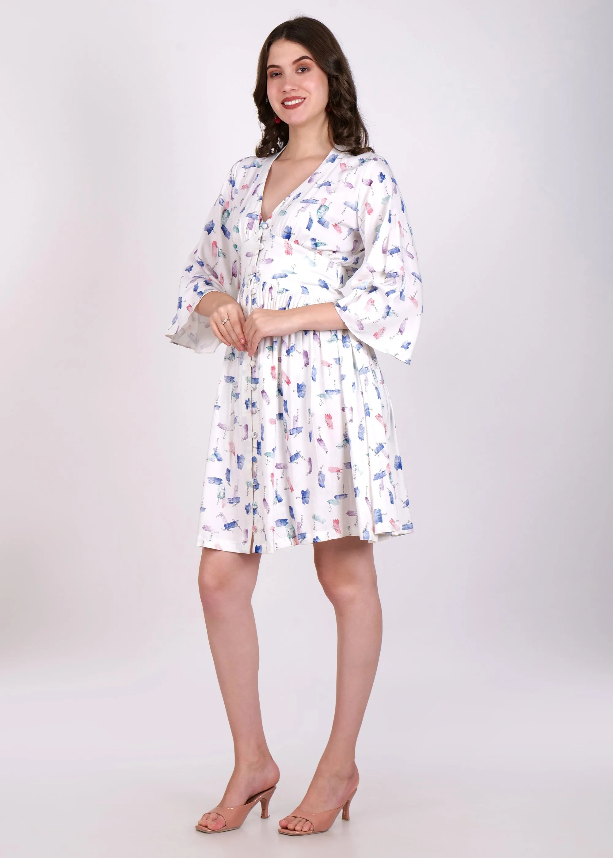 Whispering Clouds Wrap Dress