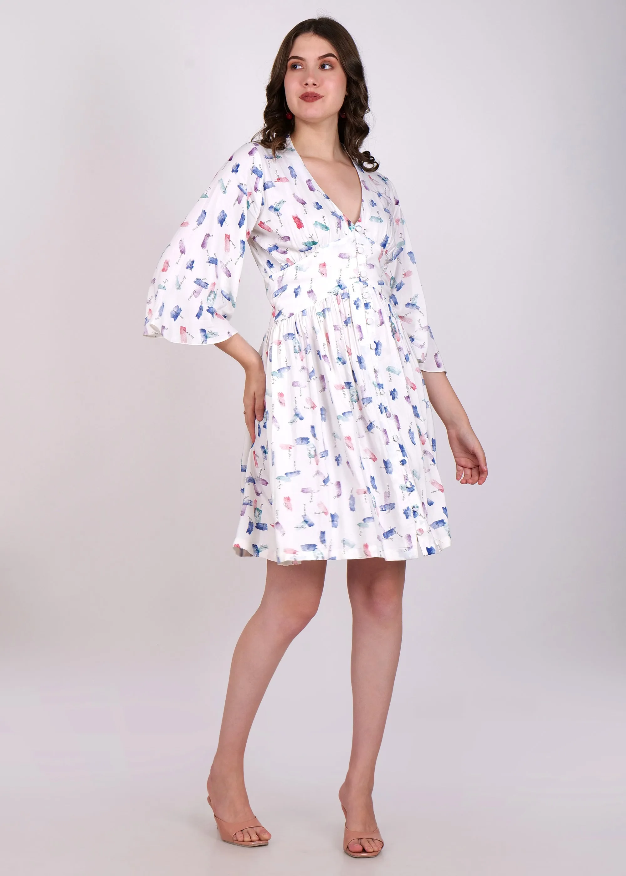 Whispering Clouds Wrap Dress