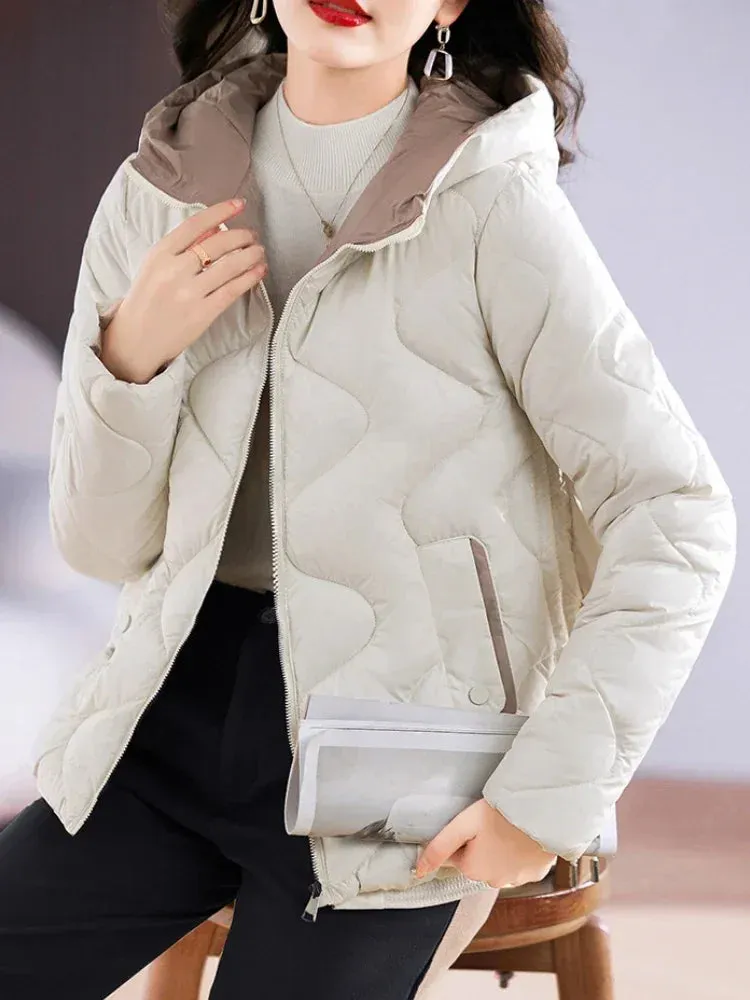 Winter Jacket WomenOuterwear Korean Clothes Women Coat Hooded Cotton Parkas Harajuku Ladies Quilted Coat Streetwear