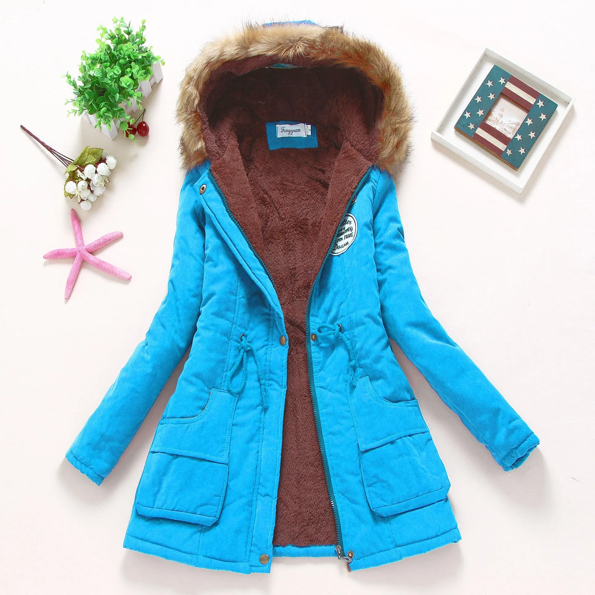 Women&#39;s Casual Hooded Jacket Polyester 2022 Autumn Winter New Female Long sleeved lamb Coats Ladies Parkas S-3XL