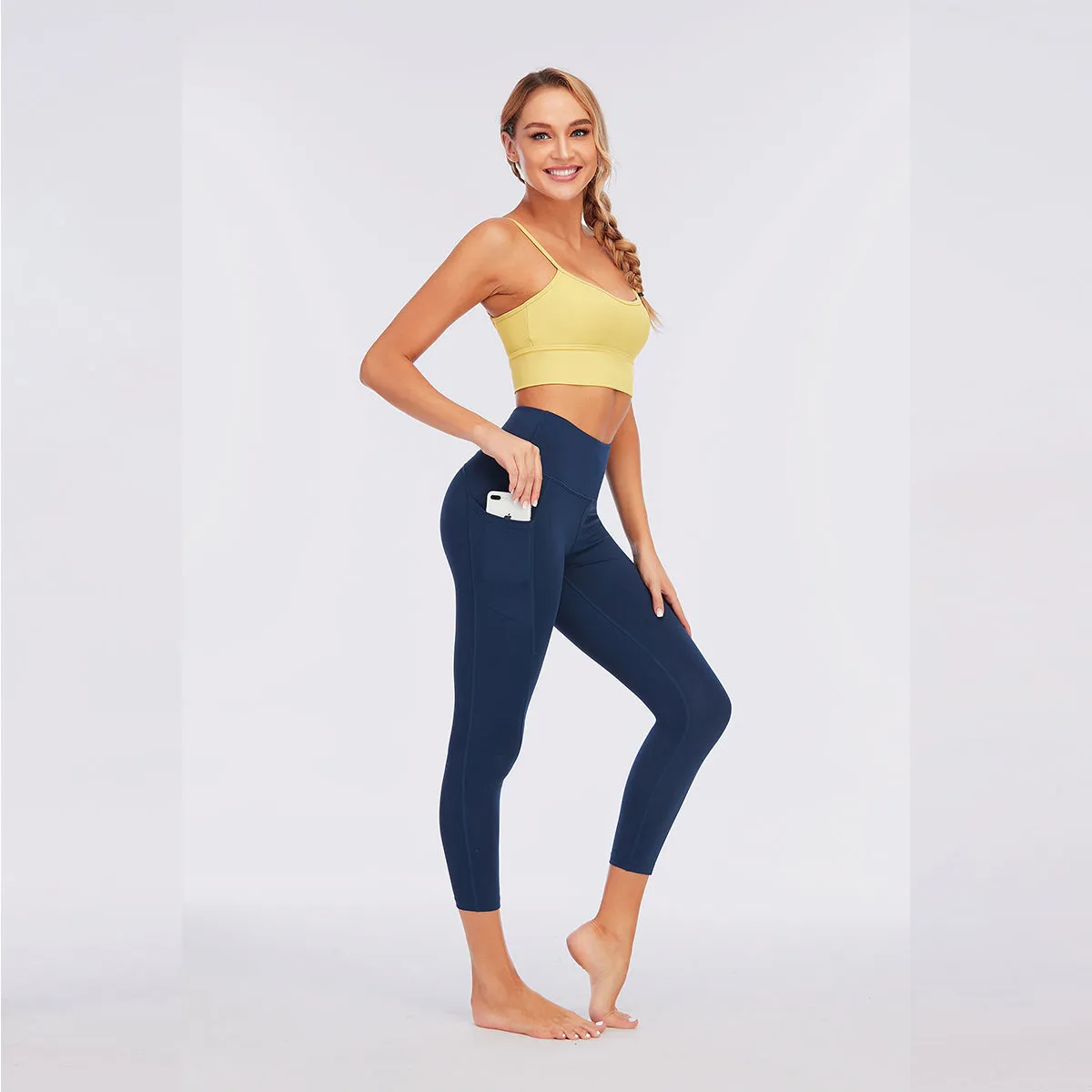 Women's Nabtos® Performance Activewear Yoga High-Waisted Leggings-Navy Blue