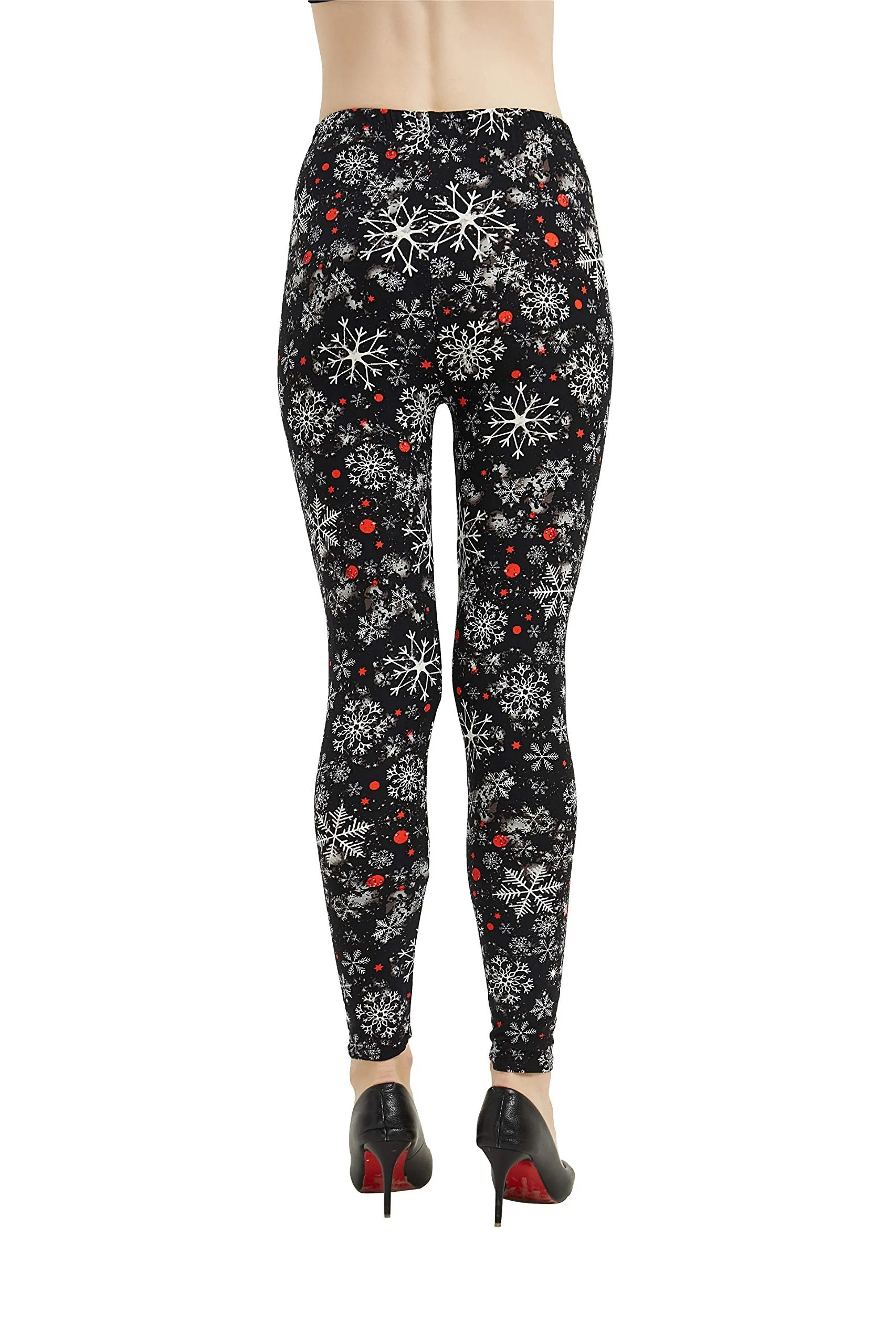 Womens Ultra Soft Christmas Printed Stretchy Leggings Pants